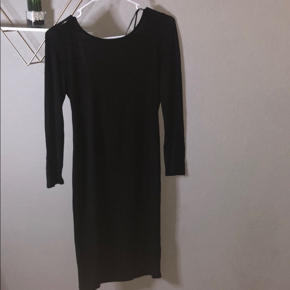 Backless black dress